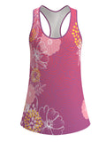 Womens Pink Floral Sublimated Relaxed Tank