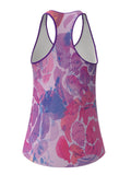 Womens Purple Floral Sublimated Relaxed Tank