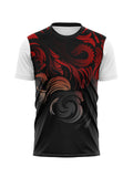 Mens Red Black Dragon Sublimated Jersey